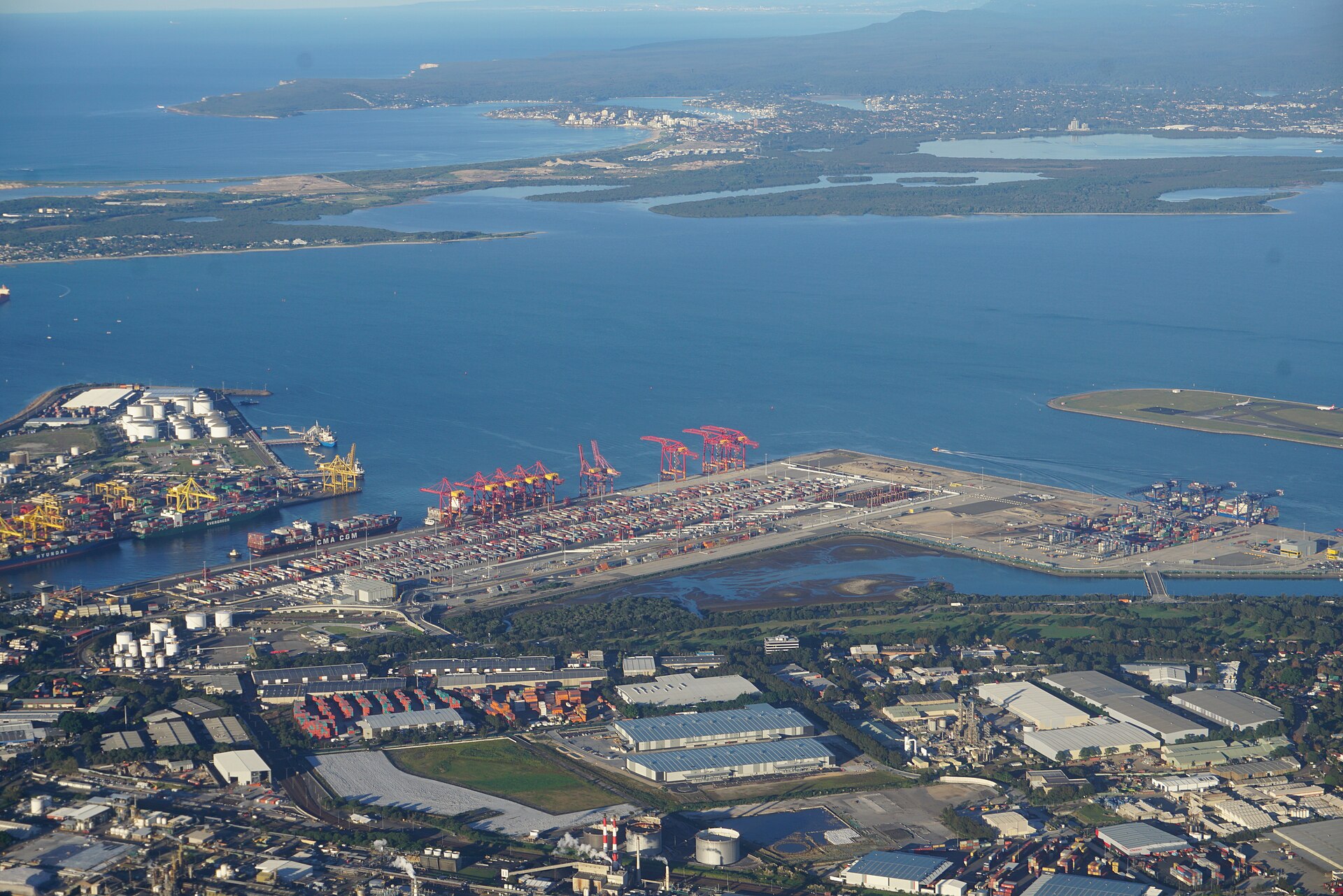 Port Botany shipping terminals at Banksmeadow, south-eastern Sydney