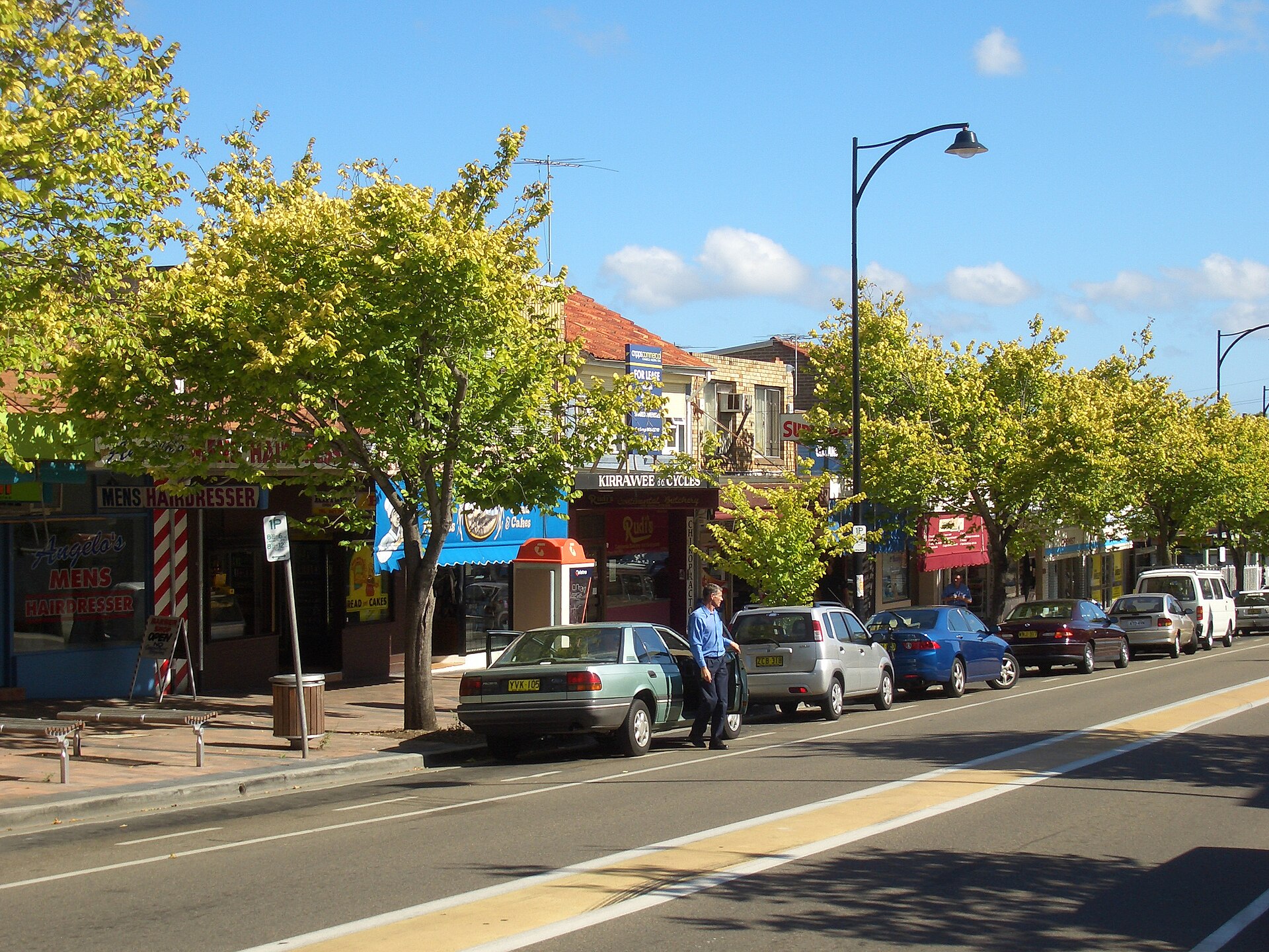 Tree-lined street in Kirrawee in the Sutherland Shire, southern Sydney