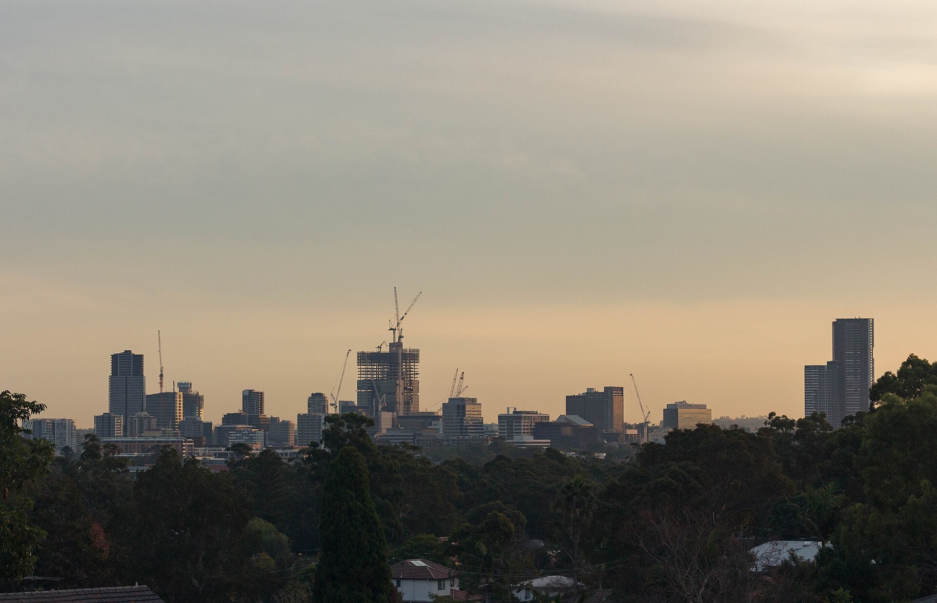The Parramatta skyline in western Sydney